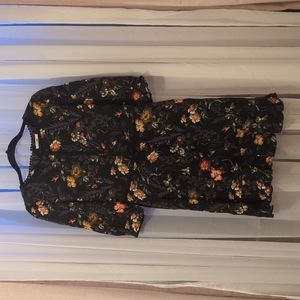 Black botanical dex dress